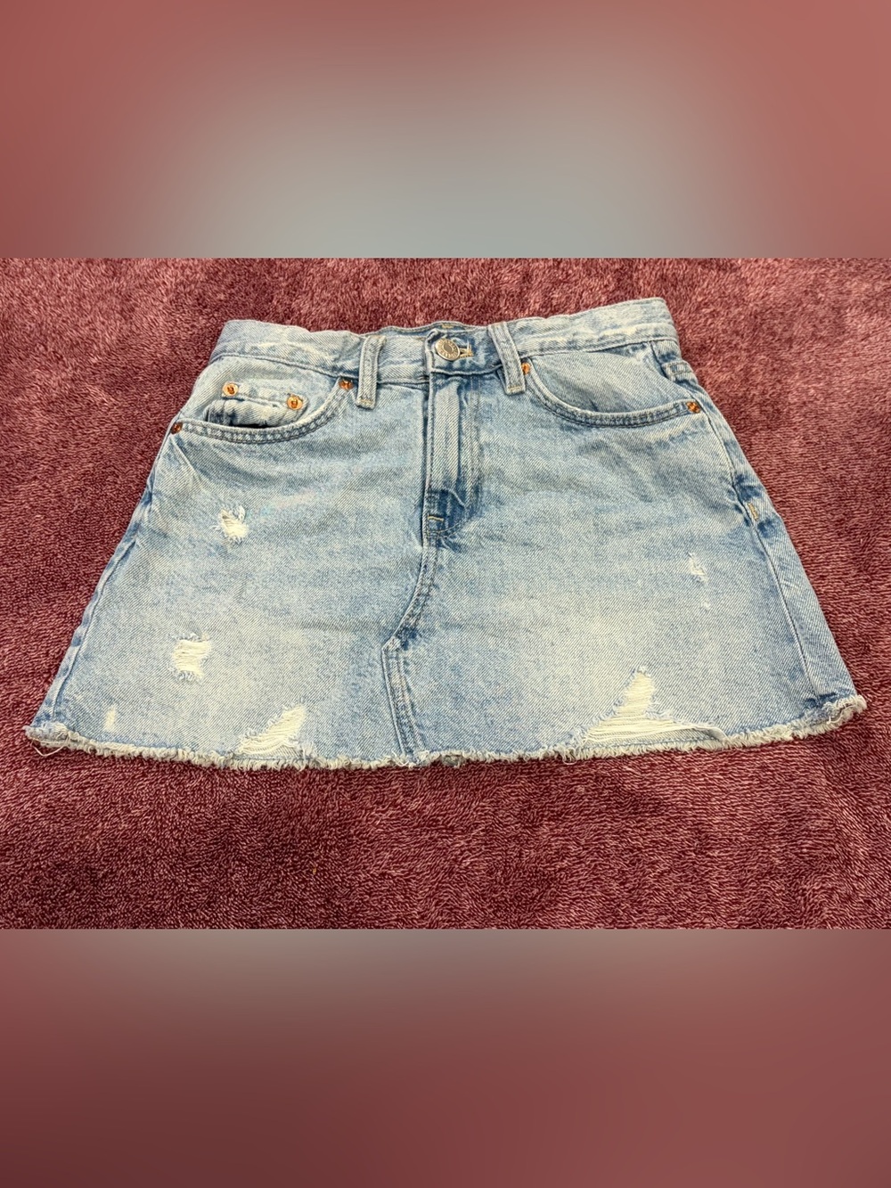 Zara Girls Blue Jean Skirt - 8/9 Years